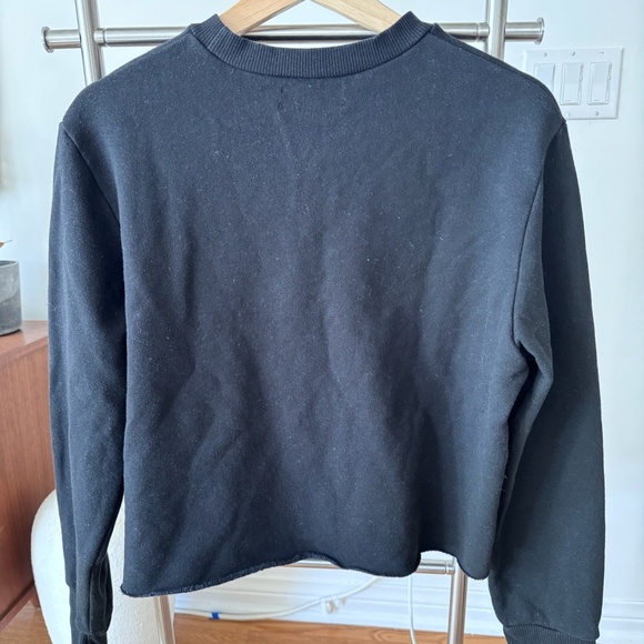 Reformation Crop Pullover Sweatshirt - Black - Picture 4 of 4